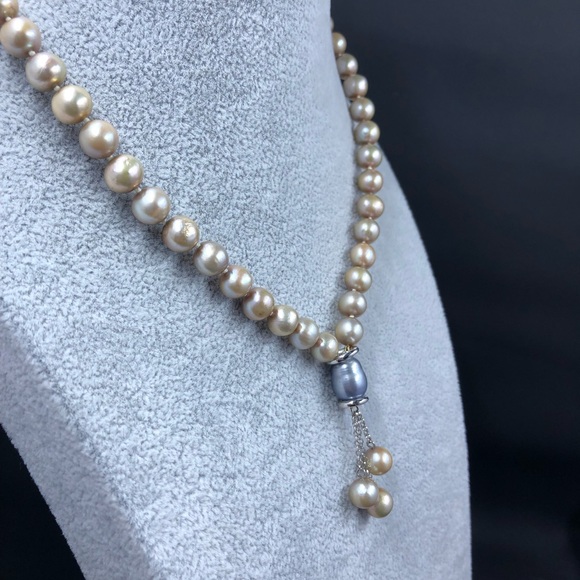 Freshwater Champagne Pearl Necklace - Picture 9 of 13